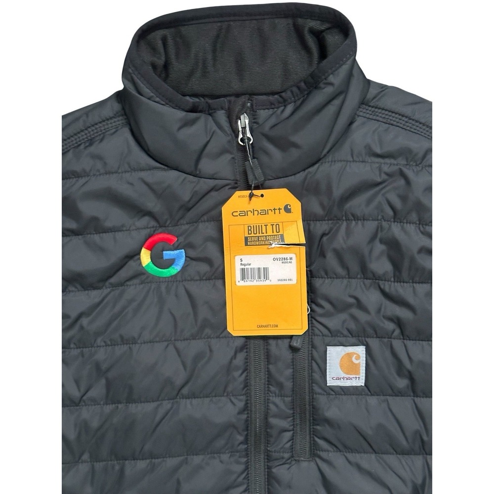 Carhartt Rain Defender Lightweight Insulated Mens Black Vest w Google Logo - Picture 6 of 10